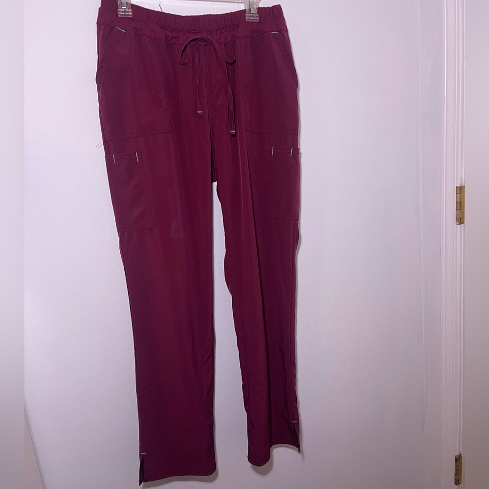 Burgundy Scrub Flare Scrub pants.  (EVERYTHING WILL BE WASHED BEFORE SHIPPED)